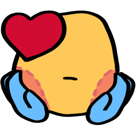 an emoji yellow torso showing the stomach and hip section of a person. the fat desposits on the hips, known as 'love handles,' are partly colored a transparent red, highlighting them. a blue hand holds each side. there is a red love heart above them.